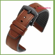 Vintage Silicone+Leather Bracelet Men Watch Bands Strap For Fossil Gen 4 Q Explorist HR / Fossil Gen 3 Q Explorist1205