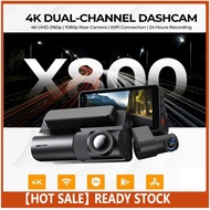 4K X800 Dual Channel Dashcam Dual Full HD 2160P+1440P Dashcam Screen 3.0" LCD Display Night Vision,W