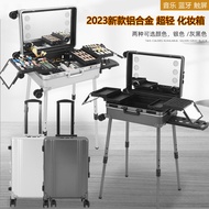 ST/🏮Aluminum Alloy23InchLEDLarge Capacity Bridal Makeup Artist with Light Professional Universal Wheel Trolley Studio Ma