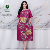 Kencana Ungu Daster 54 KUB Label Short Sleeve Dasterbiru Below the Knee 3 Front Buttons for Nursing