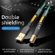 ATAUDIO usb dac cable type A-B C-B plug hifi Stereo cable OCC Data audio digital Cable for mobile ph