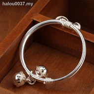 ready stock♈Baby sterling silver anklet children s s999 bell pure bracelet full moon birthday gift