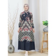 [✅Baru] Batik Faatin | Gamis Batik Modern Kimono Kombinasi Polos
