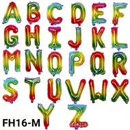 FH16-M 16 inch 40cm rainbow unicorn mix alphabet letter foil balloon (Letter Foil Balloon) papaya ba