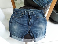 levis / 501 W31 破壞刷色青春 男牛仔短褲 自改古著 vintage