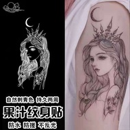 LP-8 ALI🍒Tattoo Sticker Half Dark Black Moon Beautiful Princess Herbal Juice Long-Lasting Arm Tattoo Style Female XQBX