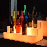 包邮Rechargeable LED Color Changing 3 Tiers LED Bar Shelf Wine Bottle Rack Glorifier Holder Display Stand Liquor Bottle Sh