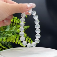 高品質天然白色幽靈水晶手串11mm冰透半盆白水晶手錬女益學業靈氣