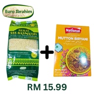 National Mutton Biryani Masala 45g+ Euro Ibrahim XXL Basmati Rice 1Kg / GIFT PACK