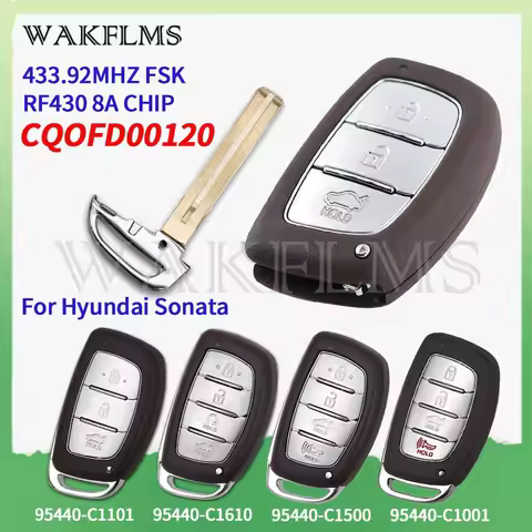 WAKFLMS CQOFD00120 For Hyundai Sonata 2015-2019 Smart Car Key 433Mhz 8A Chip 95440-C1001 95440-C1101