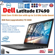 Dell Latitude E7490 (intel Core i5 8Th / i7 8TH GEN) 32GB RAM/512GB SSD 14" FHD WVA (1920 x 1080)