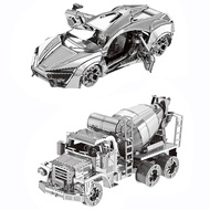 Model 3D Puzzle Metal Model Kit Hypersport Racing Car Assembly Model & CEMENT MIXER Engineering Vehi