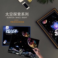 New Space Planet Scratch Painting Night View Astronaut Scratch Painting Spaceman Adult diy Decompres