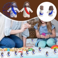 2 Mini Jesus Statues Easter Decorations Cute Cartoon Dolls T9z8