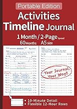 Activities Timeline Journal - Portable Edition - A5 size - English -: 60-Month A5 Portable - 1 Month