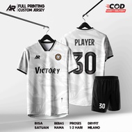 JERSEY BAJU BOLA FUTSAL VOLI CUSTOM FULL PRINTING HITAM PUTIH