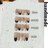 Press on nails handmade [Press on nails] Autumn All-Match Temperament French Fake nails Irregular Le