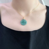 天然危地馬拉翡翠蓮花吊墜項鍊 能量石