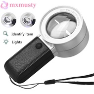 MXMUSTY 30X Magnifying Glass, Optical Glasses Lens Loupe Handheld Magnifier, Professional With 4 LED