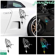 JENNIFERDZ Car Prayer Gesture Laser Sticker, Prayer Gesture Easy Install Prayer Gesture Decoration S