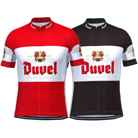 Retro Duvel Cycling Jersey for Men Short Sleeve Reflective MTB Maillot Downhill Pro Team Mountain Bi