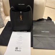 YSL  Saint laurent le 5 à 7小型粒面皮革柔軟手袋 hobo 黑