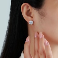 full moissanite Diamond stud earrings 0.5ct/1.5ct moissanite Diamond GRA certificate silver earrings