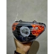 NEW HEADLAMP REFLEKTOR LAMPU DEPAN PLUS MIKA KACA LAMPU DEPAN MIO SPORTY MODEL MX CUSTOM HITAM ORANY