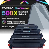 CARTRA 508X 4 Pack High Yield Toner Cartridge for HP Color LaserJet Enterprise M553dn M553n M553x M5