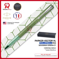 Parker Vector XL Rollerball Pen - Savannah Green Chrome Trim (with Black - Medium (M) Refill) / {ORIGINAL} / [RetailsON]