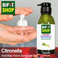 Anti Bacterial Hand Sanitizer Gel with 75% Alcohol  - Citronella Anti Bacterial Hand Sanitizer Gel - 500ml
