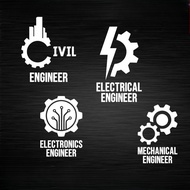 Engineer Civil Mechanical Electrical Profession Cut Out Sticker Decal