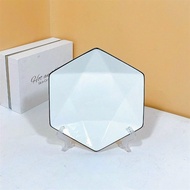 8 HEXAGONAL PLATE WITH BLACK FRAME 22X22X4CM (CAI 1)