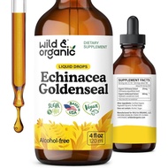 Wild & Organic Echinacea Goldenseal Tincture - Immune Support Drops with Echinacea and Goldenseal Ro