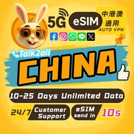 China eSIM Card 5GB-30GB Total Data | Instant Activation | High-Speed Data & Unlimited Data Your ord