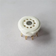 1pcs Ceramic tube socket seat GZC9-Y-G 9 pin seat tube socket goldrenfoot for 12AX7 12AT7 12AU7 ECC8
