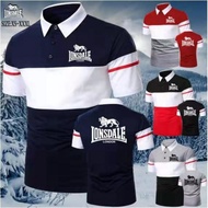 Summer Polo Shirt Men Color Splicing Design Work Clothes Logo Print Shirt S~5XL Polyester Wear