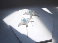 海藍寶魔鬼魚耳環