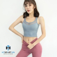 Áo Thun Tập Gym Nữ Không Tay Phối Lưới Áo Thể Thao AG02 Ôm Body Co Giãn 4 Chiều Có Lót Ngực Tập Yoga