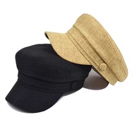 rre hatroom Topi Pakcik British Breton Cap Fisherman Sailor Captain Fiddler Hat Style Linen Twill