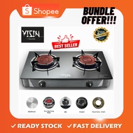 Yisin IGT Infrared 2 Burner Tempered Glass Gas Stove with Eco Mode