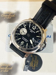 🌈🌈新返貨啦🌈🌈 PANERAI Luminor GMT PAM00088 44mm ✨經典黑面銀小秒盤 🖤 兩地時間顯示 ⏱️跟卡+盒💳連原裝折疊扣及膠帶 ⚡OP VIII 自動機芯 💎狀態一流 🌟