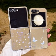 HP GANTUNGAN New Case Zflip Zfold Mirror Butterfly Flower Glass FlowerPretty With Chain Strap Hanger