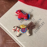 2026 New Year of the Horse Year of the Horse Benming Year Cute Fabric Pony Doll Brooch Female Feel L