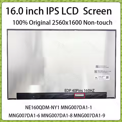 16" 165Hz LCD Screen NE160QDM-NY1 MNG007DA1-1 6 8 9 For Lenovo Legion 5 Pro-16ACH6 16ACH6H 16ITH6 16