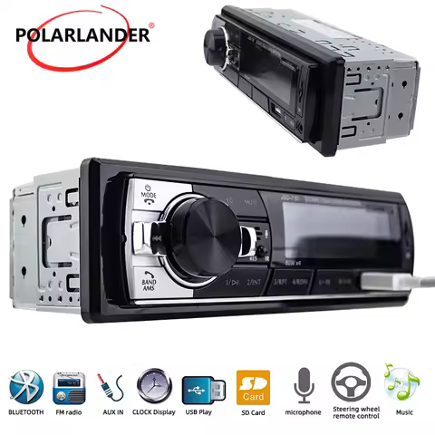PolarLander FM/SD/USB/AUX Car Stereo Radio Multiple EQ MP3 Player JSD 520 1 DIN 12V Head Unit Bluet