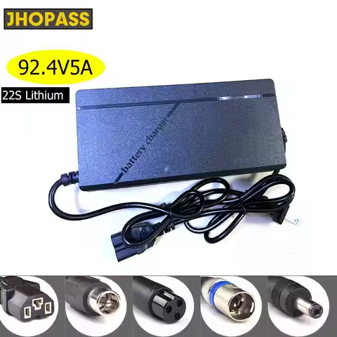 HD LED 22S Smart 92.4V 5A LiFePO4 Li-ion Lithium Battery Charger for E-bike Motorcycle Scooter AC110