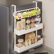 全城熱賣 - 冰箱側收納置物架 浴室 廚房多功能儲物 壁掛多層調味料保鮮膜收納架