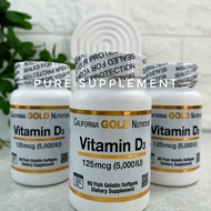 California Gold Nutrition Vitamin D3 125mcg 5000iu 2000iu 90 Softgels