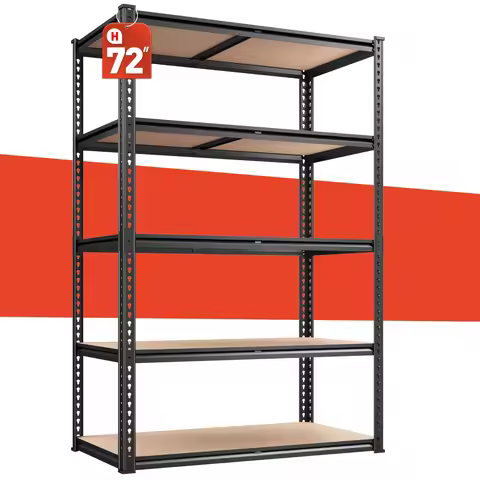 5-Tier Heavy Duty Shelving Unit 2000LBS Capacity - 72"W x 36"D x 16"H Industrial Storage Rack, Matte